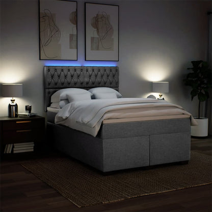Giroletto a Molle con Materasso Grigio Chiaro 140x200cm Tessuto | homemem39