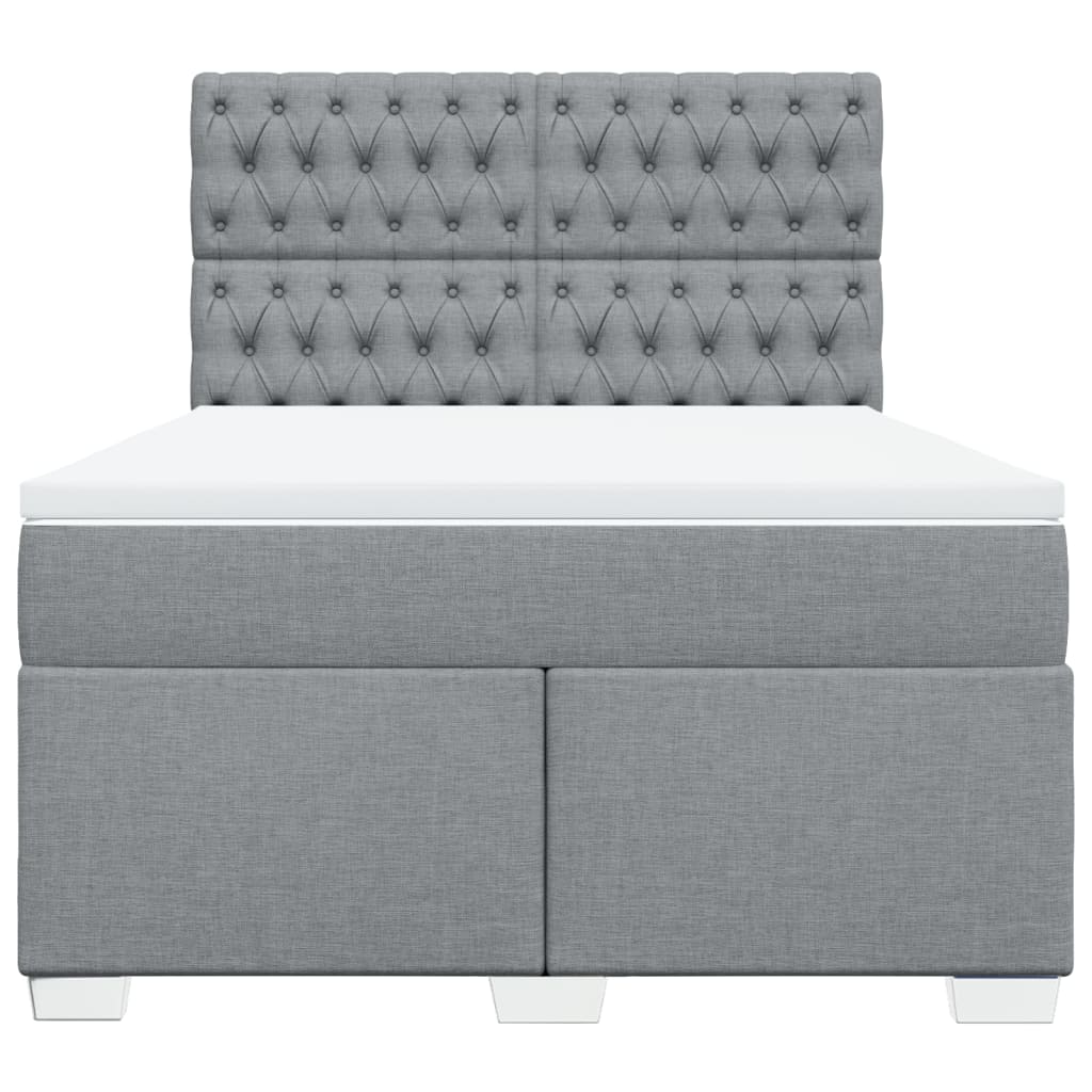 Giroletto a Molle con Materasso Grigio Chiaro 140x200cm Tessuto | homemem39