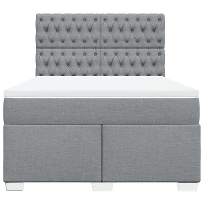 Giroletto a Molle con Materasso Grigio Chiaro 140x200cm Tessuto