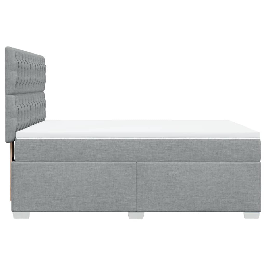 Giroletto a Molle con Materasso Grigio Chiaro 140x200cm Tessuto | homemem39