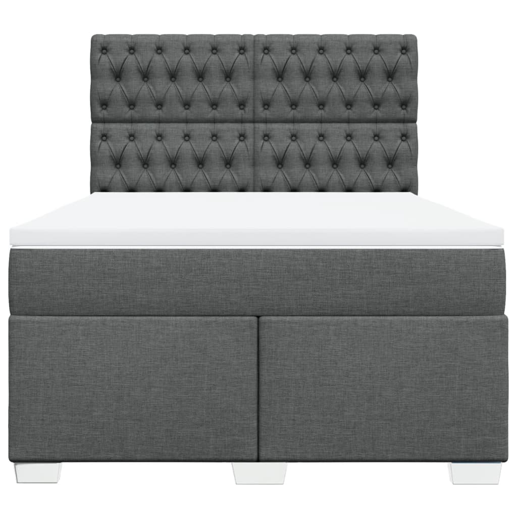 Giroletto a Molle con Materasso Grigio Scuro 140x200cm Tessuto