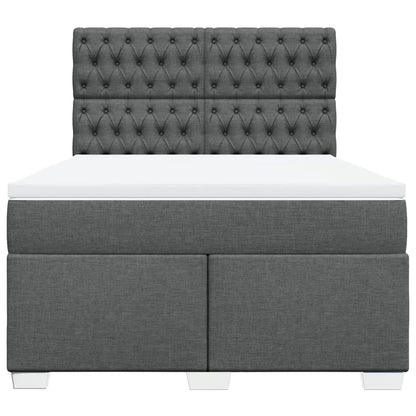 Giroletto a Molle con Materasso Grigio Scuro 140x200cm Tessuto