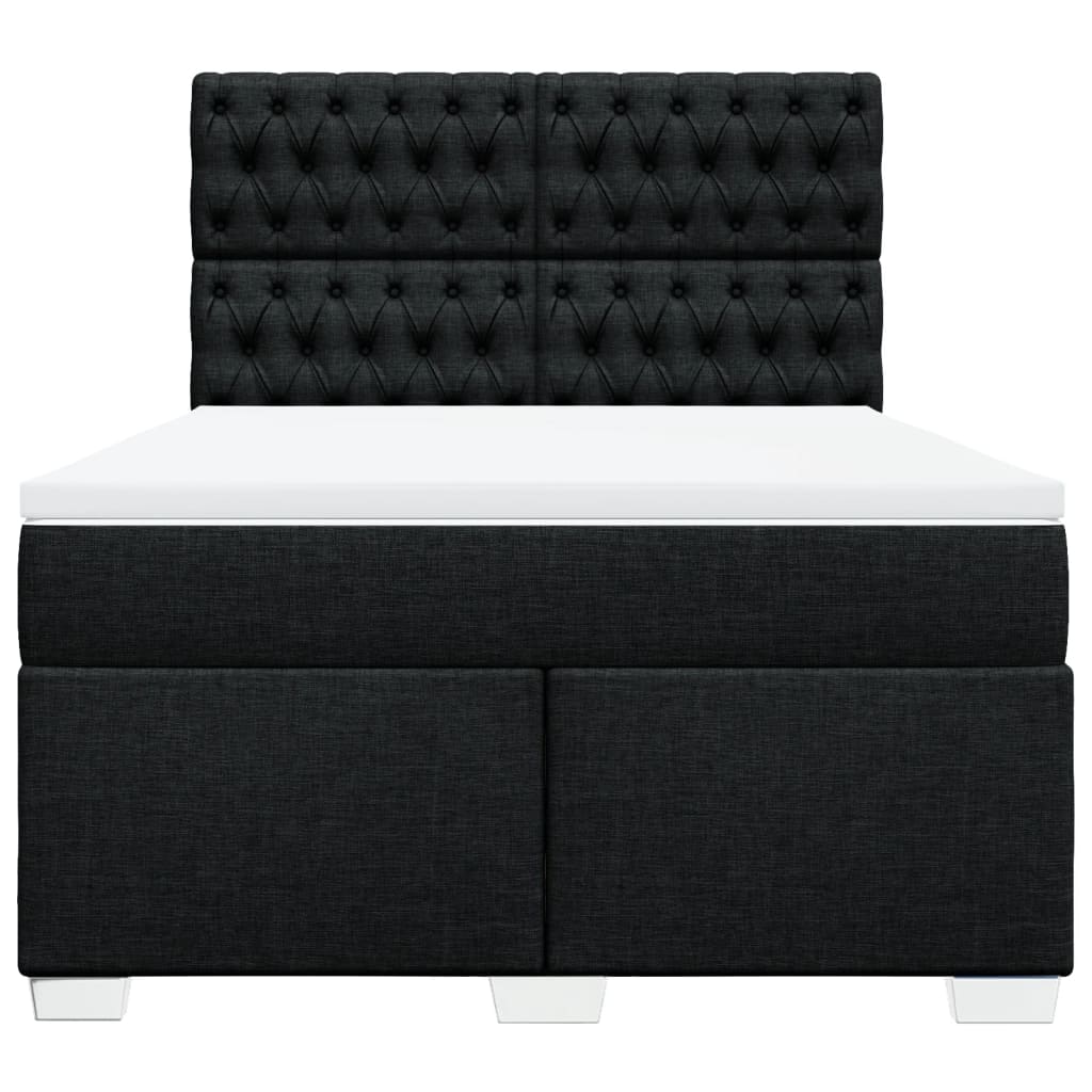 Giroletto a Molle con Materasso Nero 140x200 cm in Tessuto | homemem39