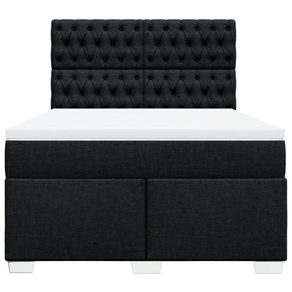 Giroletto a Molle con Materasso Nero 140x200 cm in Tessuto | homemem39