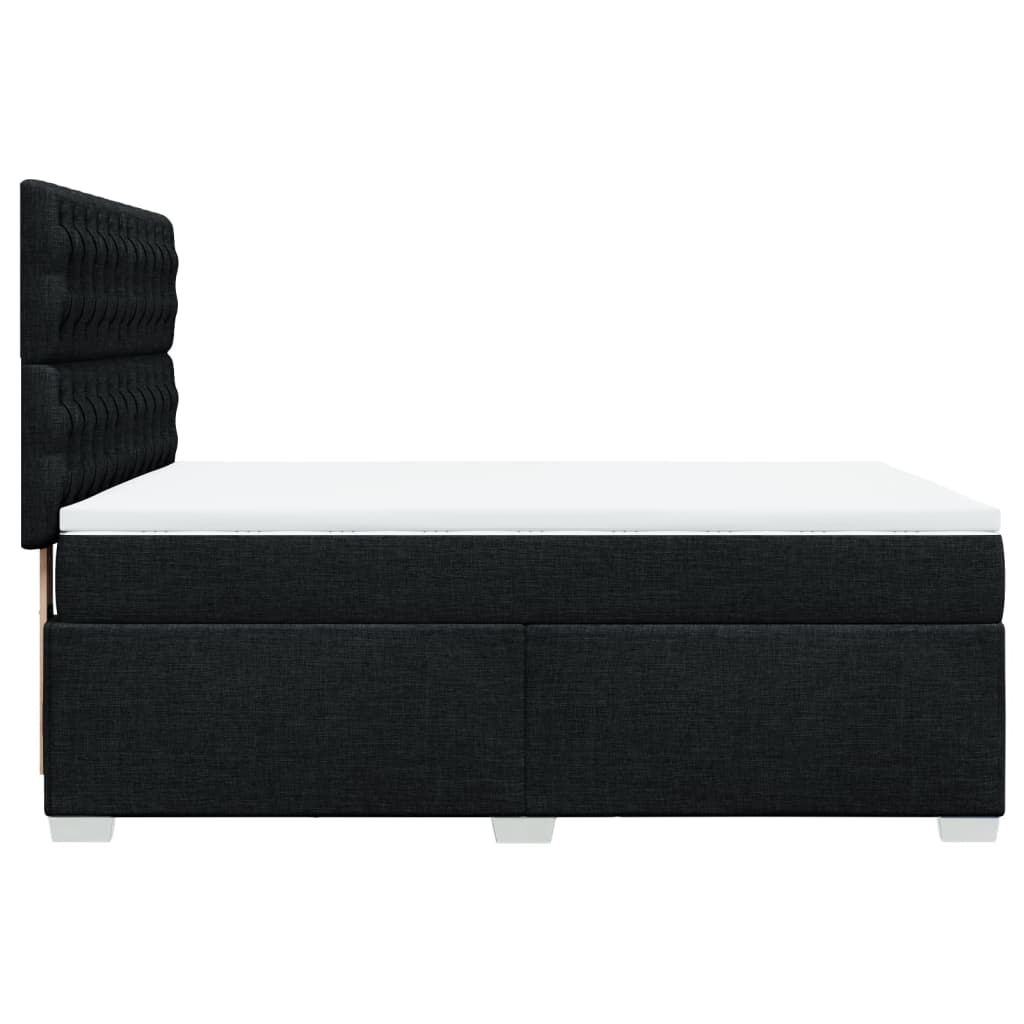 Giroletto a Molle con Materasso Nero 140x200 cm in Tessuto | homemem39