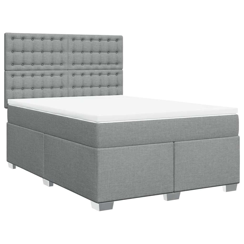 Giroletto a Molle con Materasso Grigio Chiaro 140x200cm Tessuto | homemem39