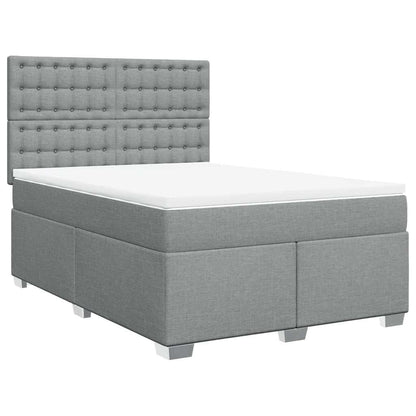Giroletto a Molle con Materasso Grigio Chiaro 140x200cm Tessuto | homemem39