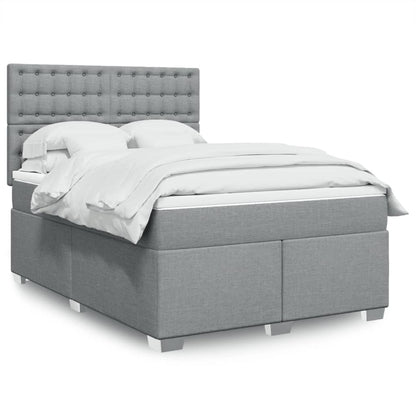 Giroletto a Molle con Materasso Grigio Chiaro 140x200cm Tessuto | homemem39