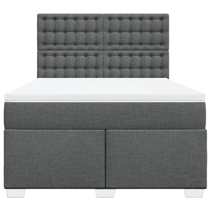 Giroletto a Molle con Materasso Grigio Scuro 140x200cm Tessuto