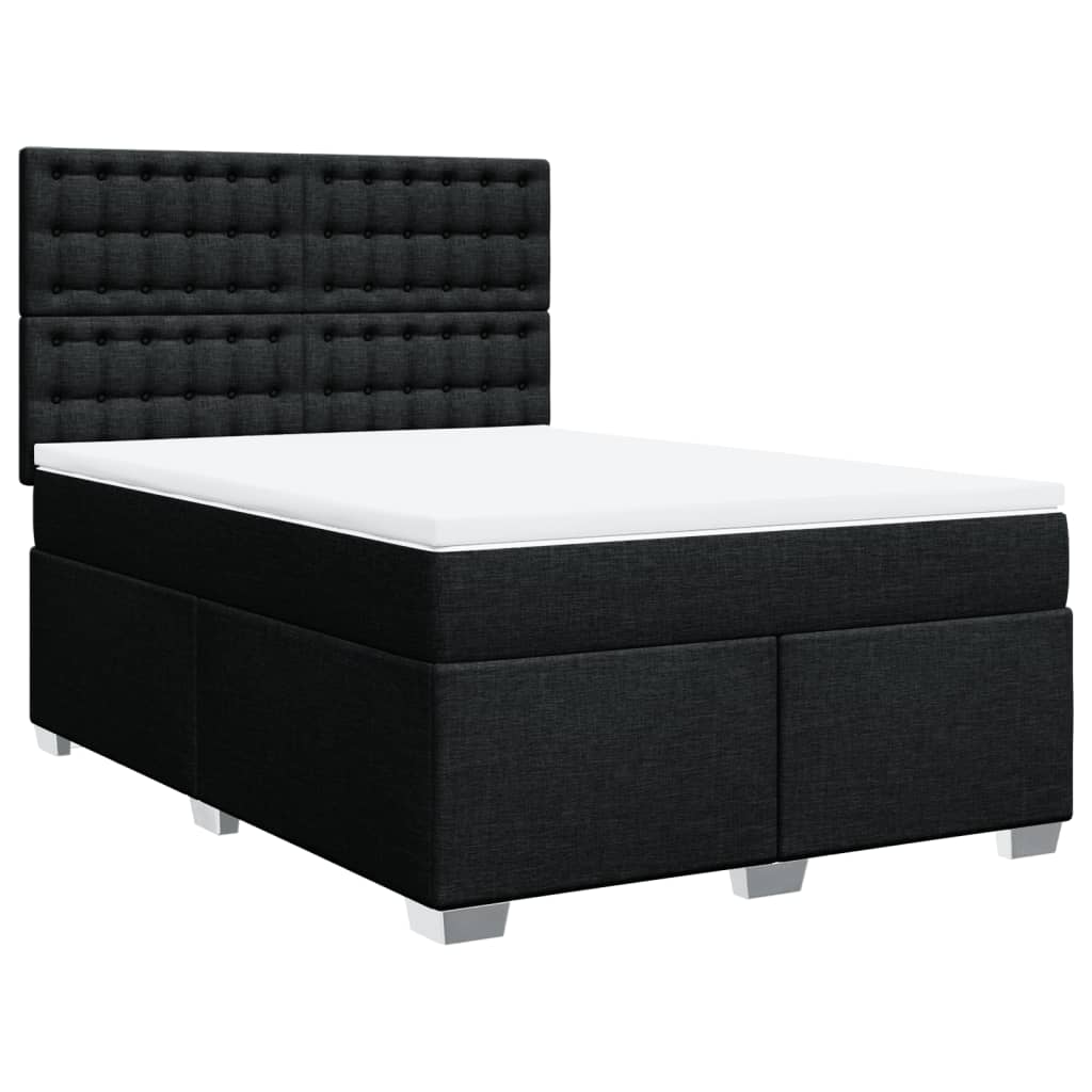 Giroletto a Molle con Materasso Nero 140x200 cm in Tessuto | homemem39