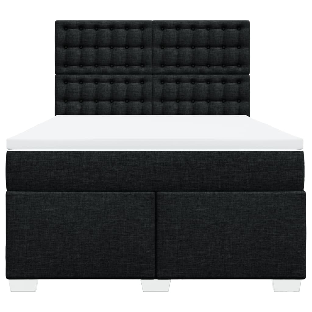 Giroletto a Molle con Materasso Nero 140x200 cm in Tessuto | homemem39