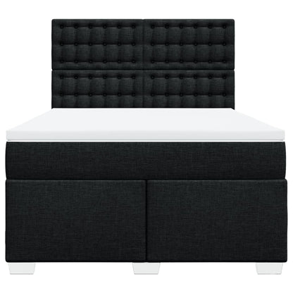 Giroletto a Molle con Materasso Nero 140x200 cm in Tessuto | homemem39