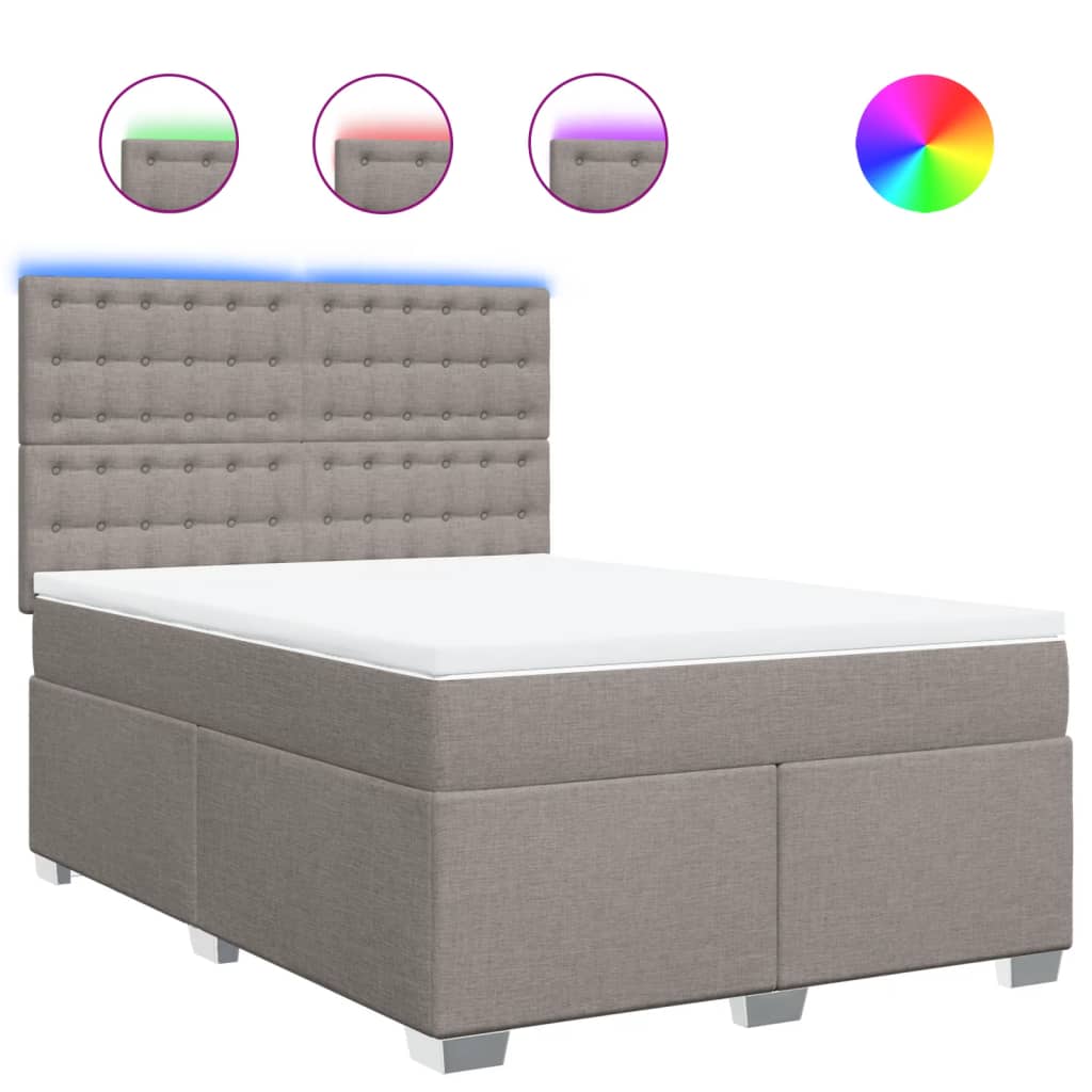 Giroletto a Molle con Materasso Tortora 140x200 cm in Tessuto | homemem39