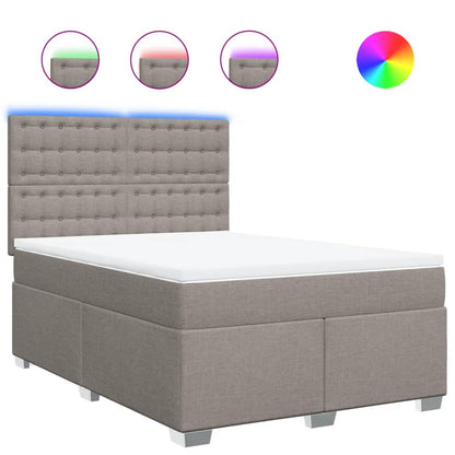 Giroletto a Molle con Materasso Tortora 140x200 cm in Tessuto | homemem39