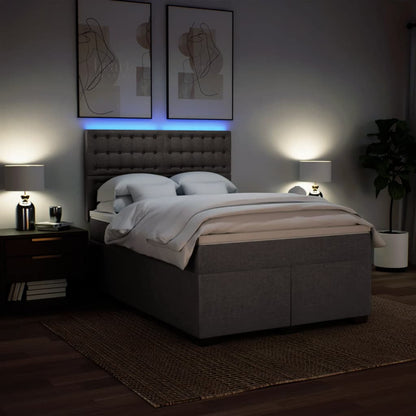 Giroletto a Molle con Materasso Tortora 140x200 cm in Tessuto | homemem39