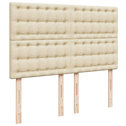 Giroletto a Molle con Materasso Crema 140x200 cm in Tessuto | homemem39