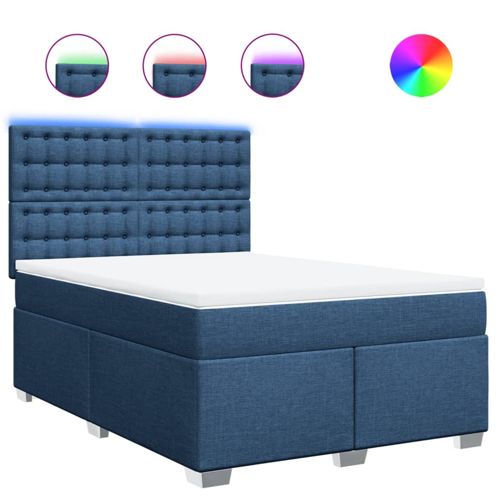 Giroletto a Molle con Materasso Blu 140x200 cm in Tessuto | homemem39
