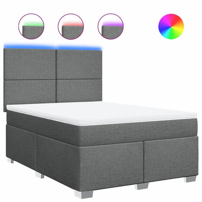 Giroletto a Molle con Materasso Grigio Scuro 160x200 cm Tessuto | homemem39