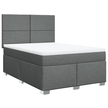 Giroletto a Molle con Materasso Grigio Scuro 160x200 cm Tessuto