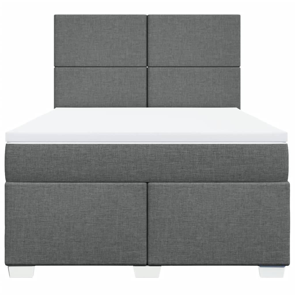 Giroletto a Molle con Materasso Grigio Scuro 160x200 cm Tessuto | homemem39