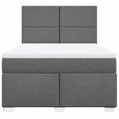 Giroletto a Molle con Materasso Grigio Scuro 160x200 cm Tessuto
