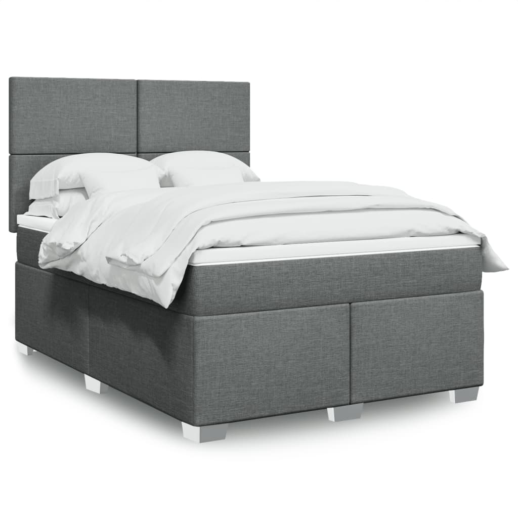 Giroletto a Molle con Materasso Grigio Scuro 160x200 cm Tessuto | homemem39