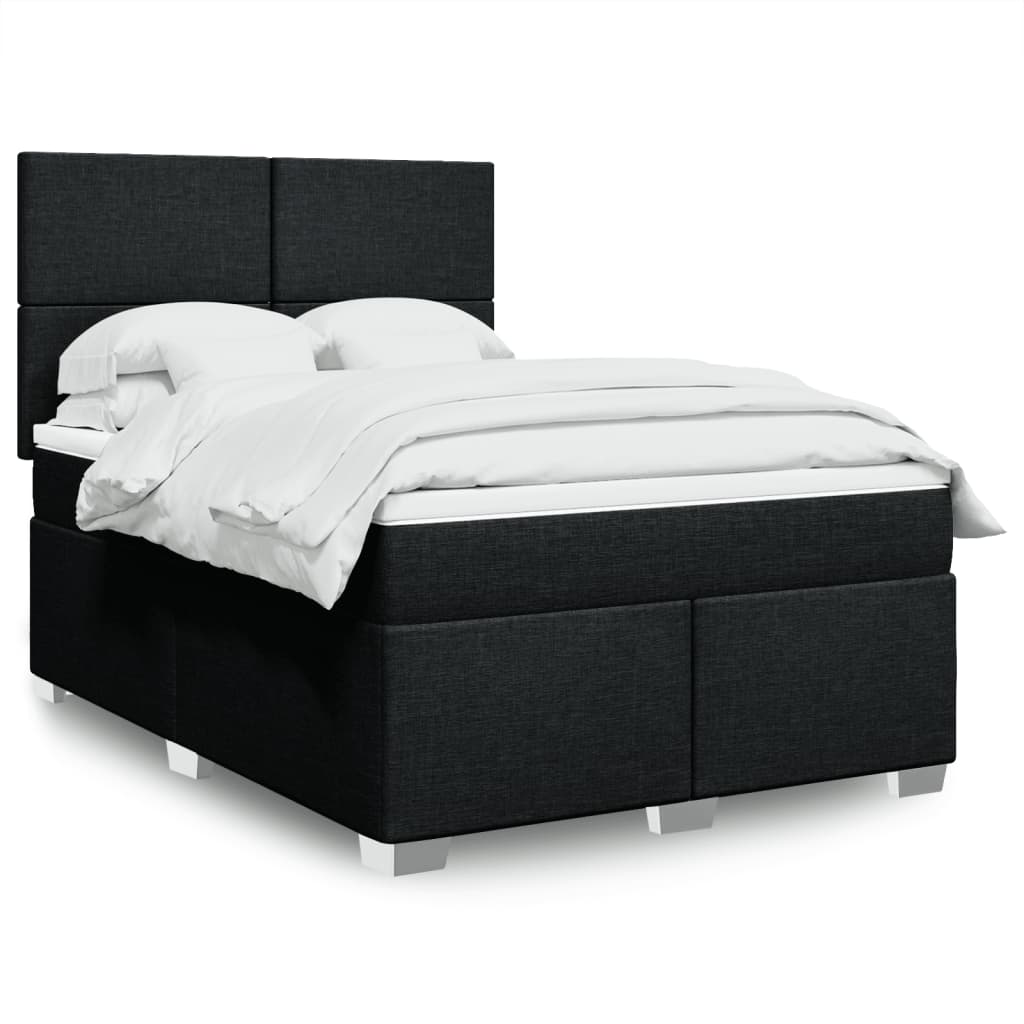 Giroletto a Molle con Materasso Nero 160x200 cm in Tessuto | homemem39