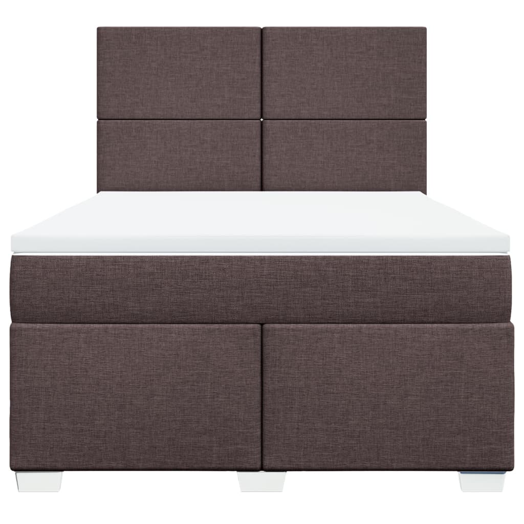 Giroletto a Molle con Materasso Marrone Scuro 160x200cm Tessuto | homemem39