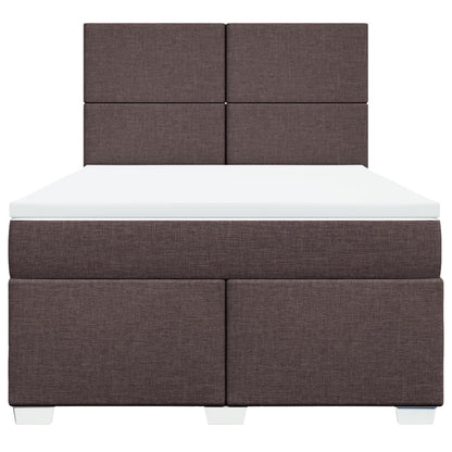 Giroletto a Molle con Materasso Marrone Scuro 160x200cm Tessuto | homemem39