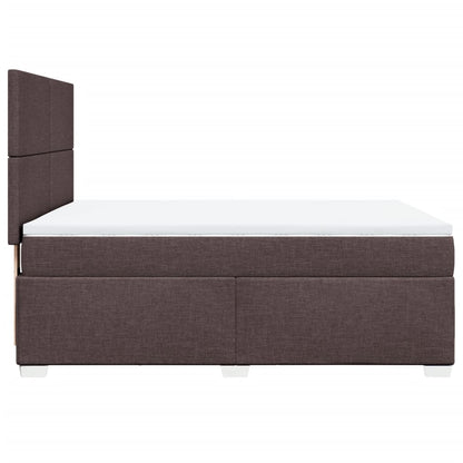 Giroletto a Molle con Materasso Marrone Scuro 160x200cm Tessuto | homemem39
