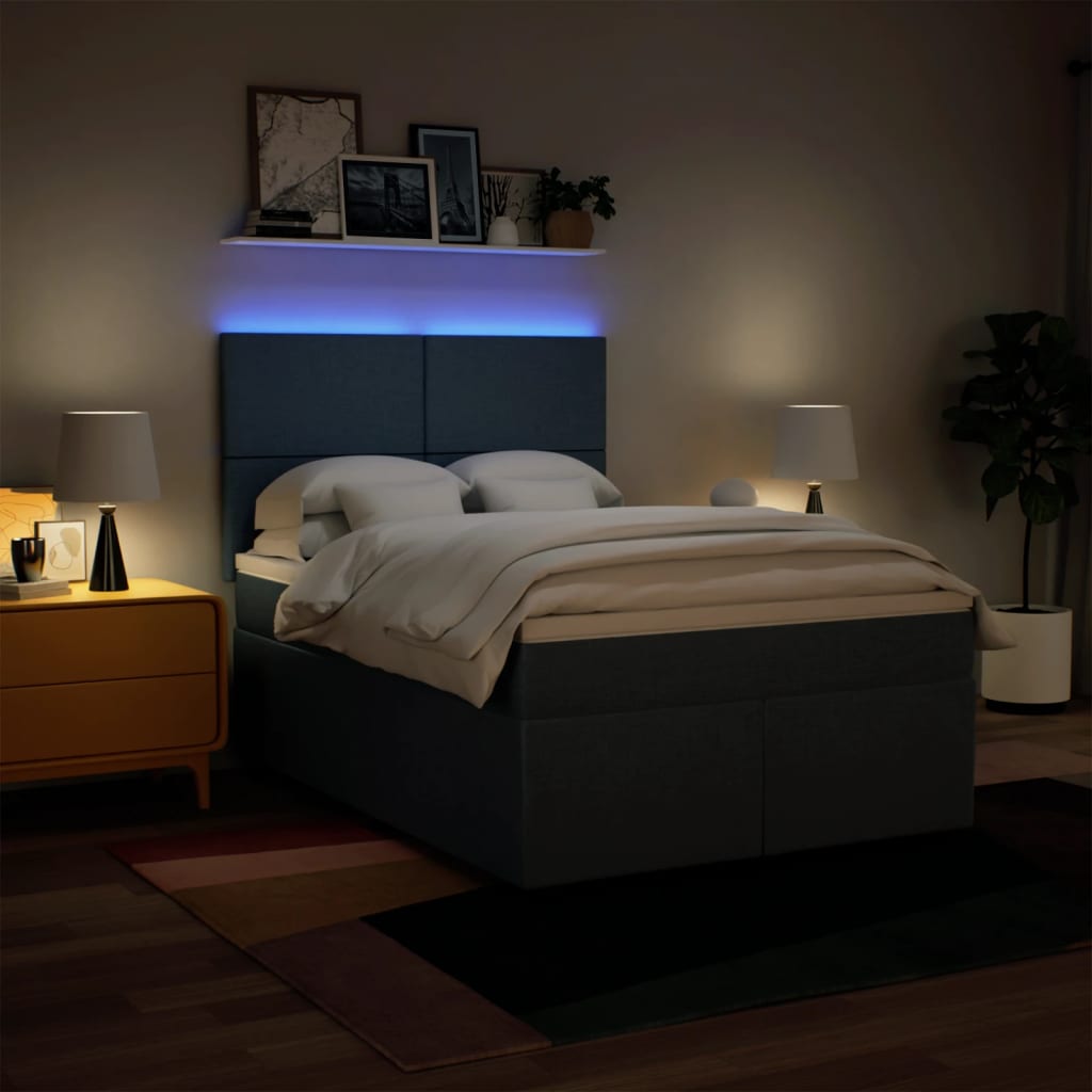 Giroletto a Molle con Materasso Blu 160x200 cm in Tessuto | homemem39