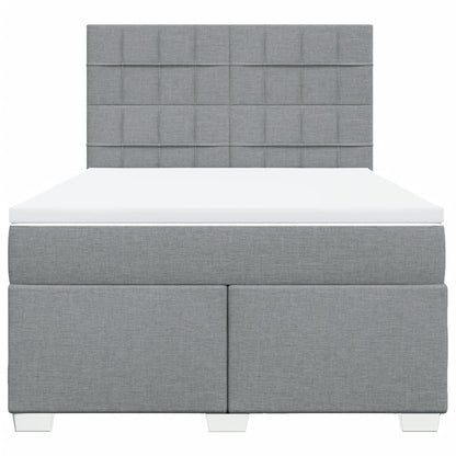 Giroletto a Molle con Materasso Grigio Chiaro 160x200cm Tessuto | homemem39