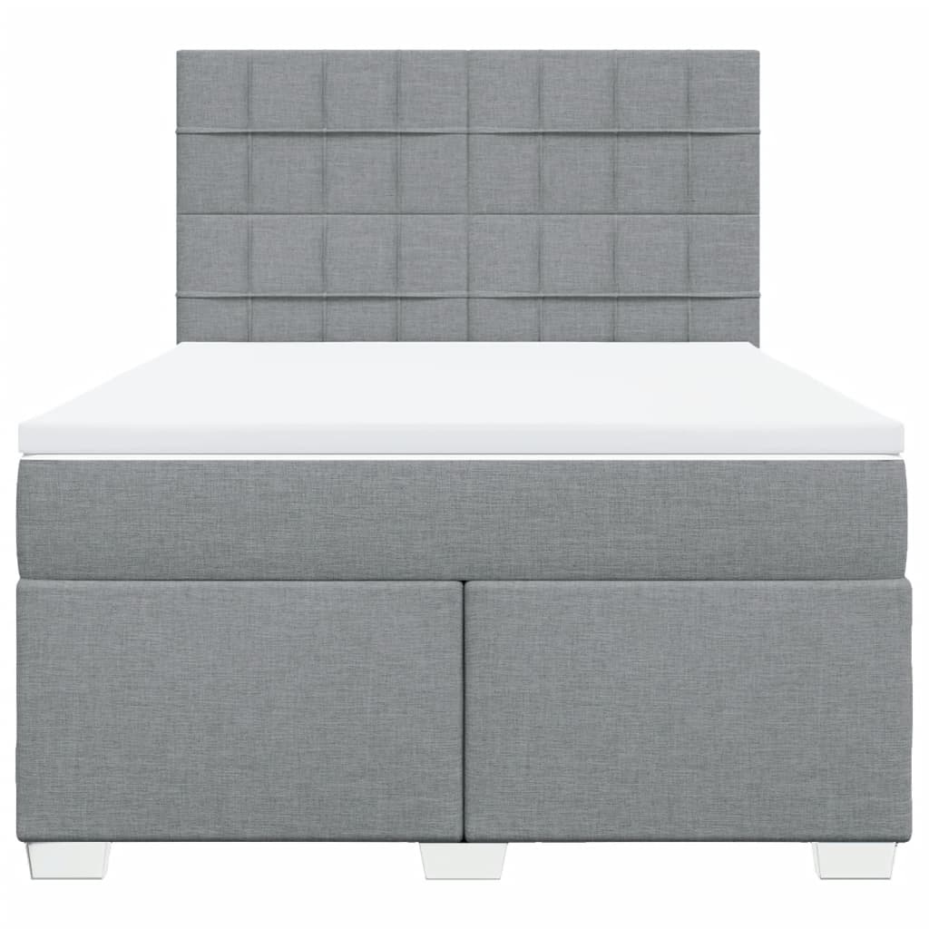 Giroletto a Molle con Materasso Grigio Chiaro 160x200cm Tessuto