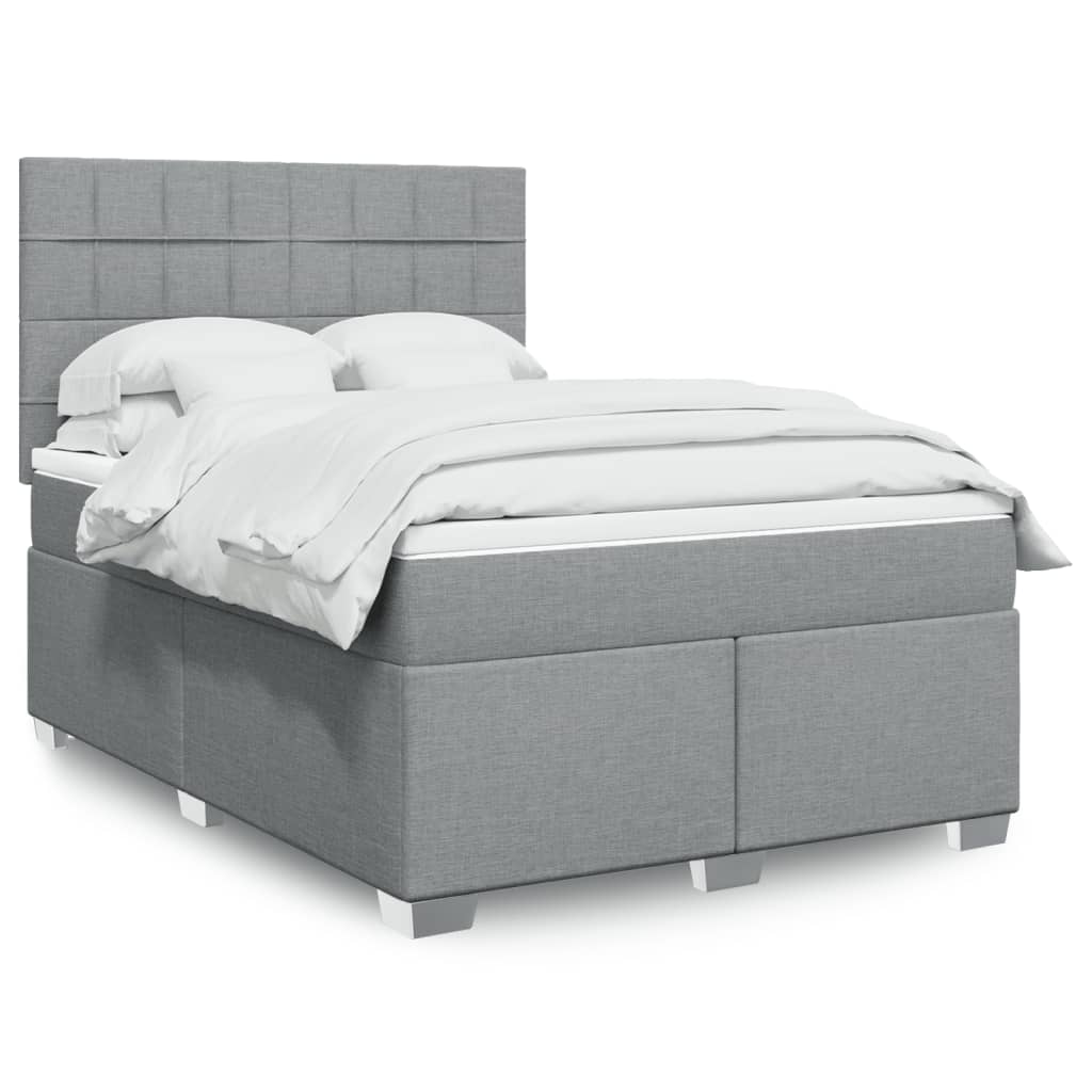 Giroletto a Molle con Materasso Grigio Chiaro 160x200cm Tessuto | homemem39