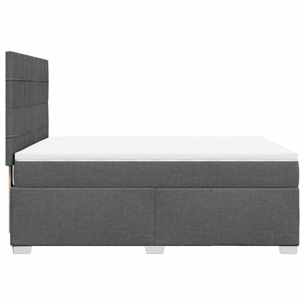 Giroletto a Molle con Materasso Grigio Scuro 160x200 cm Tessuto | homemem39