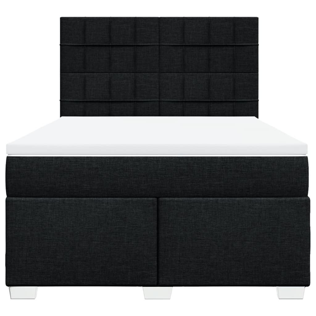 Giroletto a Molle con Materasso Nero 160x200 cm in Tessuto