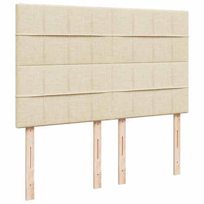Giroletto a Molle con Materasso Crema 160x200 cm in Tessuto