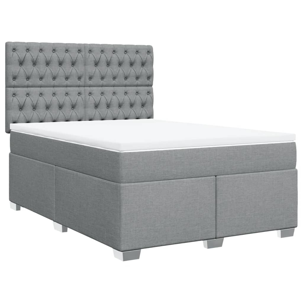 Giroletto a Molle con Materasso Grigio Chiaro 160x200cm Tessuto | homemem39