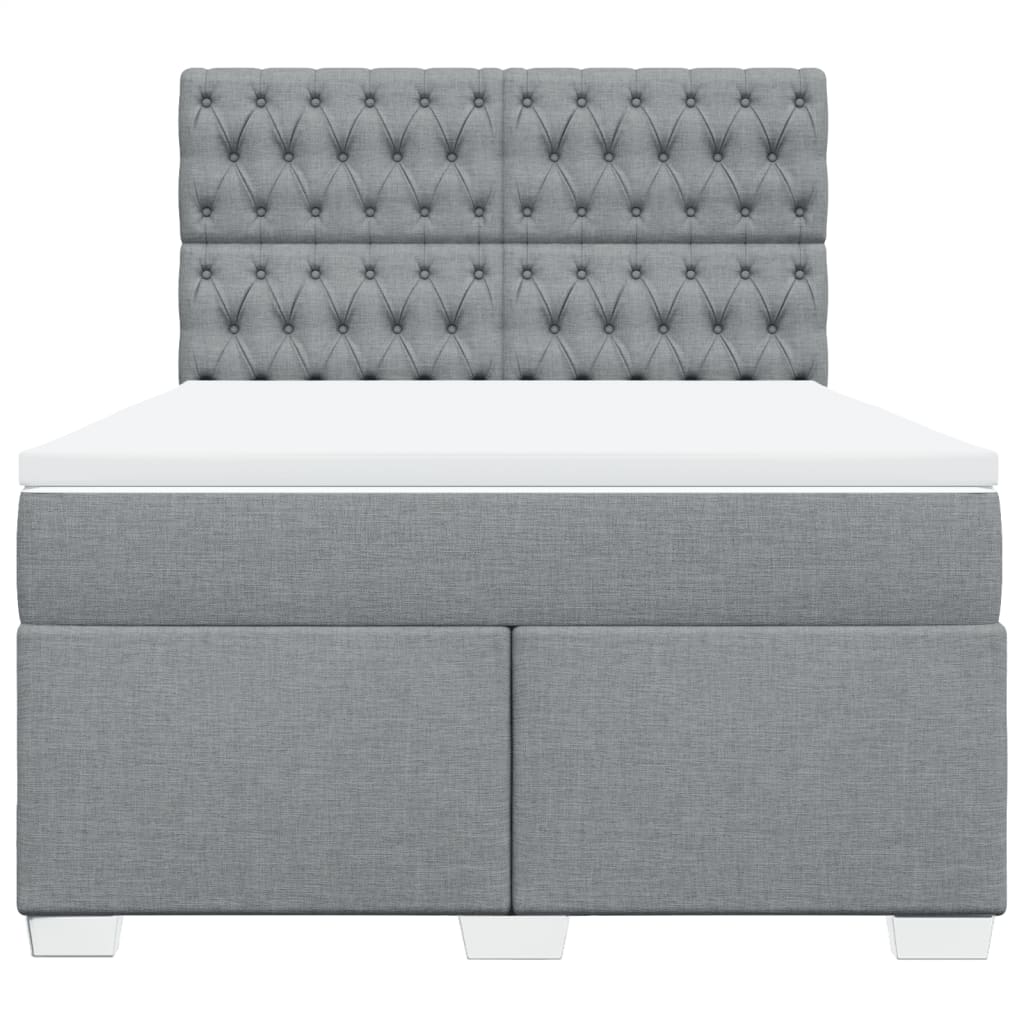 Giroletto a Molle con Materasso Grigio Chiaro 160x200cm Tessuto | homemem39