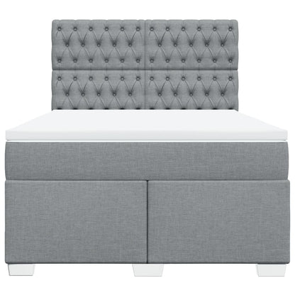 Giroletto a Molle con Materasso Grigio Chiaro 160x200cm Tessuto