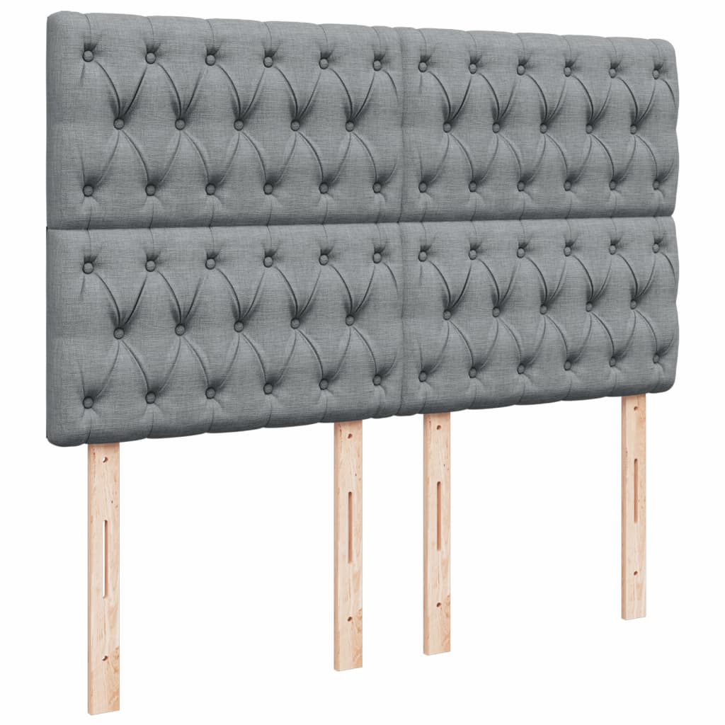 Giroletto a Molle con Materasso Grigio Chiaro 160x200cm Tessuto | homemem39