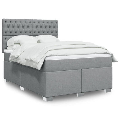Giroletto a Molle con Materasso Grigio Chiaro 160x200cm Tessuto | homemem39