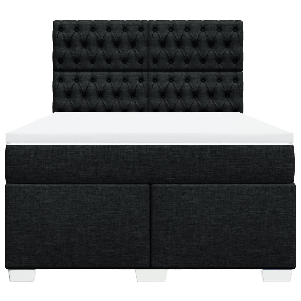 Giroletto a Molle con Materasso Nero 160x200 cm in Tessuto | homemem39