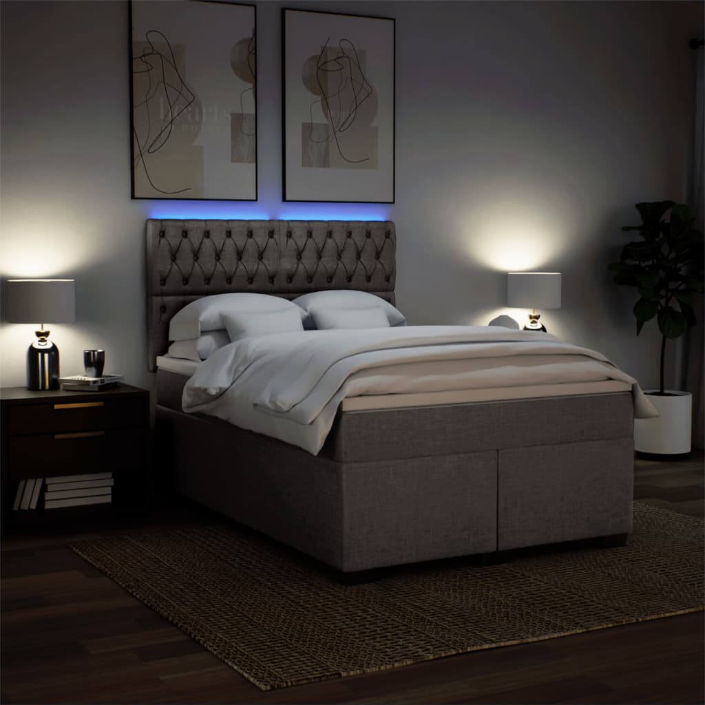 Giroletto a Molle con Materasso Tortora 160x200 cm in Tessuto | homemem39