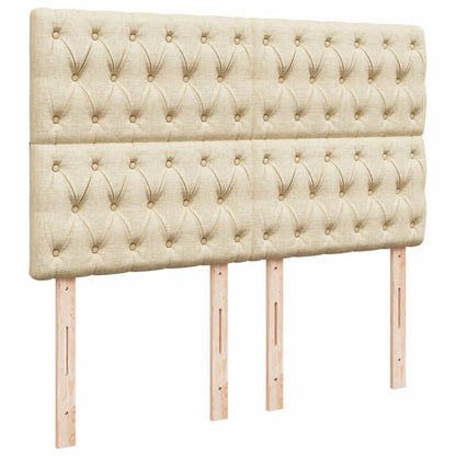 Giroletto a Molle con Materasso Crema 160x200 cm in Tessuto | homemem39