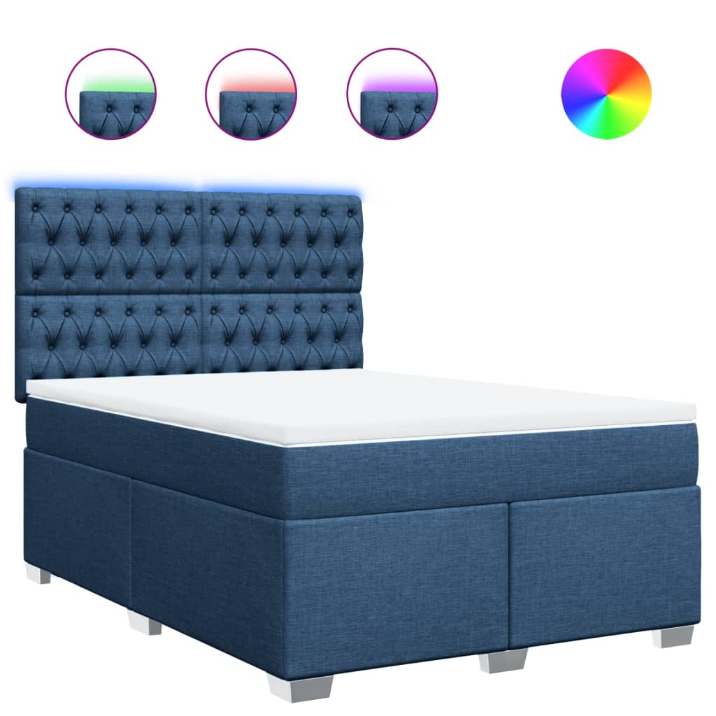 Giroletto a Molle con Materasso Blu 160x200 cm in Tessuto | homemem39