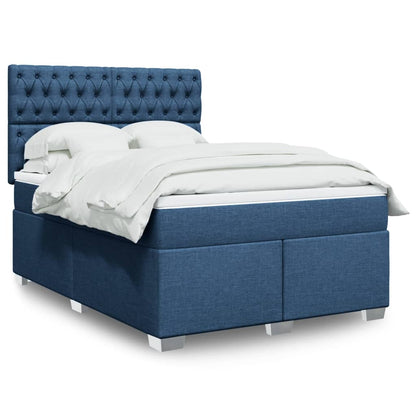 Giroletto a Molle con Materasso Blu 160x200 cm in Tessuto | homemem39