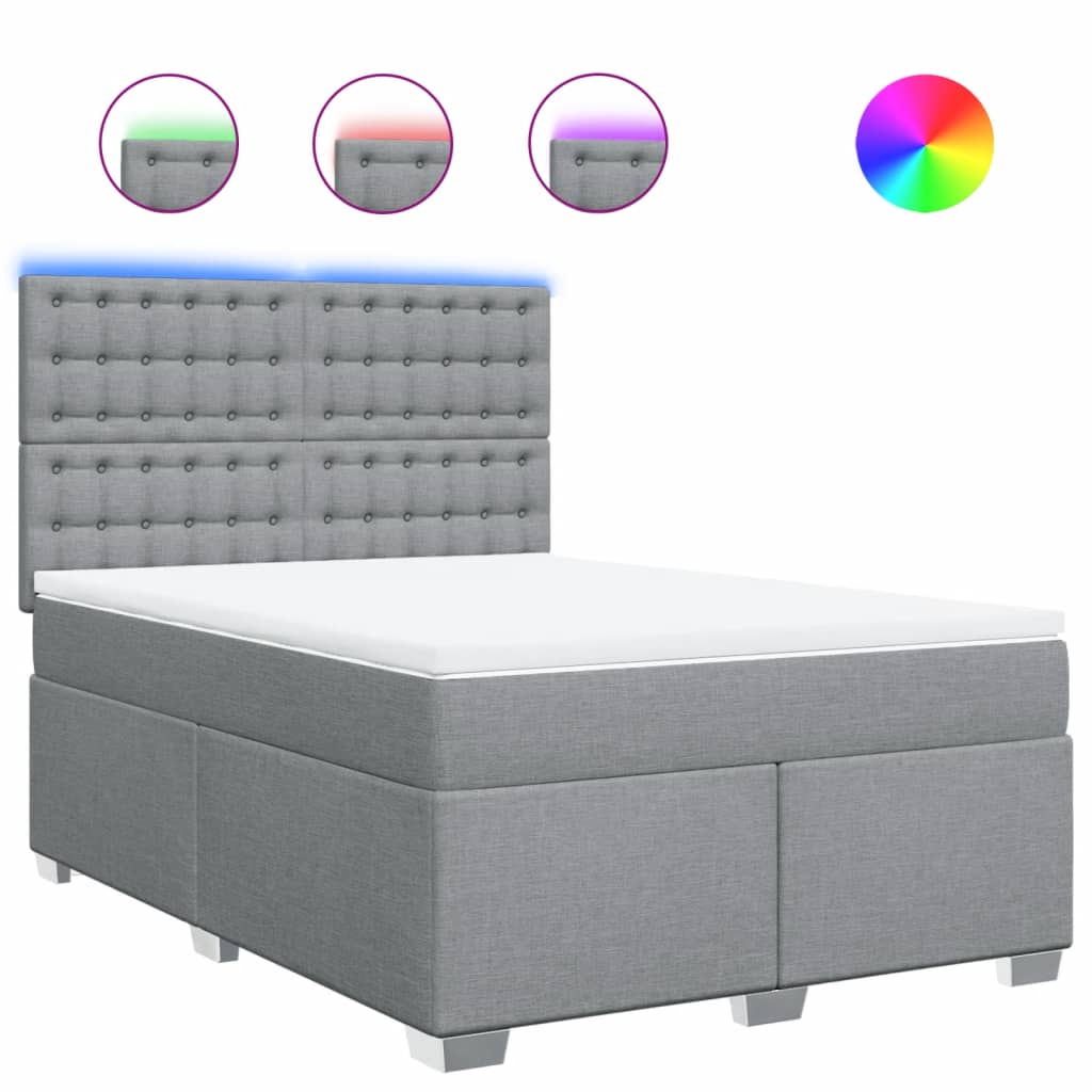 Giroletto a Molle con Materasso Grigio Chiaro 160x200cm Tessuto | homemem39