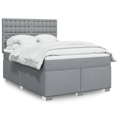 Giroletto a Molle con Materasso Grigio Chiaro 160x200cm Tessuto | homemem39