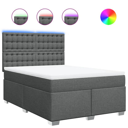 Giroletto a Molle con Materasso Grigio Scuro 160x200 cm Tessuto | homemem39